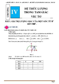 Chuyên đề hệ thức lượng trong tam giác, vectơ Toán 10 Cánh Diều
