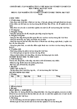 Giáo án chuyên đề Ngữ văn 11 Kết nối tri thức