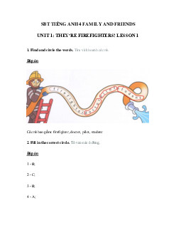 Sách bài tập Family and Friends 4 unit 1 lesson 1