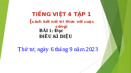 Giáo án điện tử Tiếng Việt 4 Bài 1 Cánh diều: Đọc Điều kì diệu
