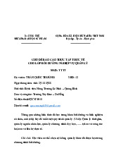 Báo cáo thực tập thực tế bồi dưỡng nghiệp vụ quản lý | môn quản trị học | trường Đại học Huế