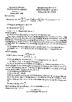 Đề thi học kì 2 Toán 9 năm 2019 – 2020 trường THCS Bế Văn Đàn – Hà Nội