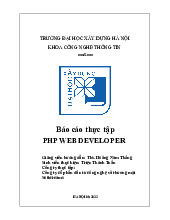 Báo Cáo Thực Tập PHP Web Developer | Môn Công nghệ thiết kế Web nâng cao - Đại học Xây Dựng Hà Nội