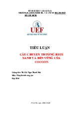 TIỂU LUẬN CÂU CHUYỆN THƯƠNG HIỆU  XANH VÀ BỀN VỮNG CỦA  COCOON