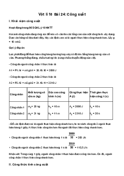 Giải Vật lí 10 Bài 24: Công suất | Kết Nối Tri Thức