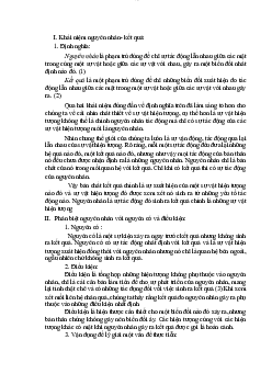 Khái niệm nguyên nhân- kết quả học phần Triết học Mac-Lênin