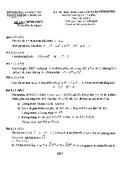 Đề thi học sinh giỏi Toán 9 năm 2020 – 2021 sở GD&ĐT thành phố Hồ Chí Minh