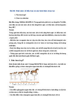 Giải Khoa học tự nhiên 9 Chân trời sáng tạo Bài 46: Khái niệm về tiến hoá và các hình thức chọn lọc