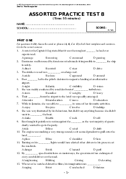 ASSORTED PRACTICE TEST 8 with answer key (13 pages)