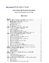 Bài giảng Kế toán ngân hàng | Đại học Kinh tế và Quản trị kinh doanh, Đại học Thái Nguyên