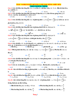 TOP 25 Câu Trắc Nghiệm Biên Độ Pha Li Độ Dao Động Điều Hòa Dựa Vào Phương Trình