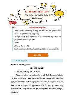 Phiếu bài tập cuối tuần Tiếng Việt lớp 3  Tuần 2 (Nâng cao) | Kết nối tri thức