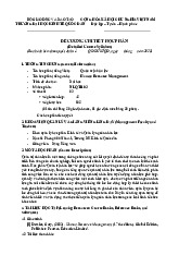 Đề cương chi tiết Môn Quản trị nhân lực | Đại học Kinh Tế Quốc Dân