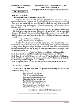 Đề thi học kỳ 1 Ngữ Văn 12 Quảng Nam 2017-2018 (có đáp án)