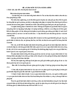 Đề cương môn Tố tụng hành chính | Đại học Văn hóa Hà Nội