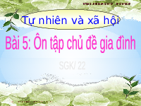 Giáo án điện tử Tự nhiên và xã hội 1 bài 5 Chân trời sáng tạo : Ôn tập chủ đề Gia đình