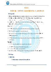 Bài 2:  tiền tệ - chính sách tiền tệ - lạm phát môn Marketing căn bản | Trường đại học Mở Hà Nội