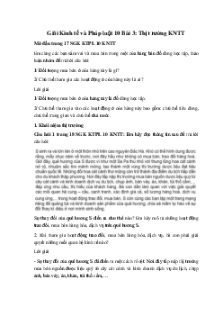 Giải Kinh tế và Pháp luật 10 Bài 3: Thị trường KNTT