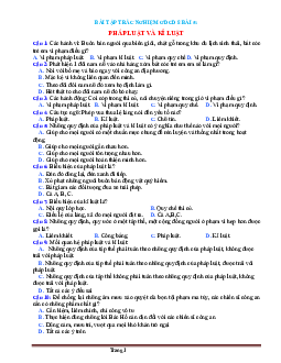 Bài Tập Trắc Nghiệm Môn GDCD Lớp 8 Bài 5: Pháp Luật Và Kỉ Luật (có đáp án)