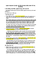 Cạnh tranh và độc quyền - Kinh tế chính trị Mác-Lê nin | Trường Đại học Tài nguyên và Môi trường Hà Nội