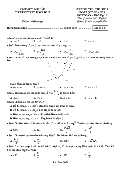 Đề cuối kỳ 1 Toán 12 năm 2023 – 2024 trường THPT Buôn Đôn – Đắk Lắk