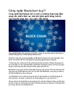 Công nghệ Blockchain là gì? - Nhập môn mạng máy tính | Trường Đại học CNTT Thành Phố Hồ Chí Minh