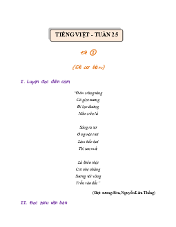 Bài tập cuối tuần lớp 2 môn Tiếng Việt Chân trời sáng tạo - Tuần 25 (Nâng cao)