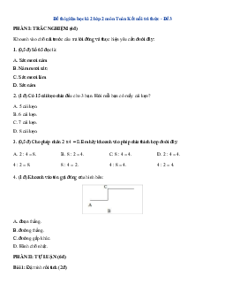 Đề thi giữa học kì 2 lớp 2 môn Toán năm 2023 - 2024 - Đề 3 | Kết nối tri thức