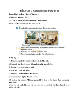 Tiếng Anh 7 Welcome back trang 10 11