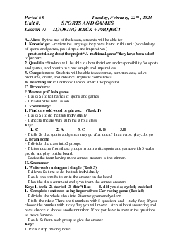 Giáo án Tiếng Anh 6 sách Global Success HK2 Tuần 24