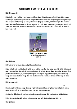 Vật lí 11 Bài 6: Các đặc trưng vật lí của sóng