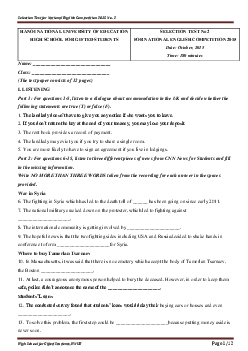 Đề chọn ĐTQG môn Tiếng Anh 2015 - Test 02