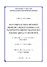 Luận văn Hoàn thiện hệ thống kiểm soát nội bộ tại UBND Quận 6 môn Luận văn thạc sĩ kinh tế | Đại học Kinh tế Thành phố Hồ Chí Minh
