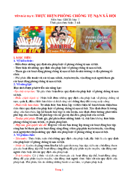 Giáo án GDCD 7 cánh diều bài 11: Thực hiện phòng chống tệ nạn xã hội