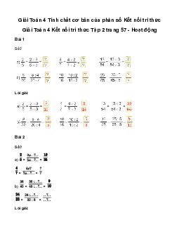 Giải Toán lớp 4 Bài 55: Tính chất cơ bản của phân số | Kết nối tri thức