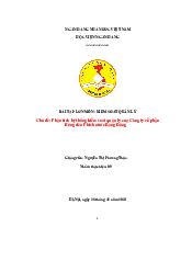 Chủ đề: Phân tích hệ thống kiểm soát quản lý của CTCP Bóng đèn Phích nước Rạng Đông | Kiểm soát quản lý