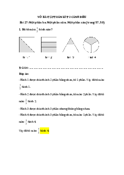 Giải VBT Toán lớp 3 : Bài 27: Một phần ba. Một phần năm. Một phần sáu trang 57, 58 | Cánh diều