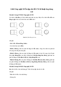 Giải Công nghệ 10 Ôn tập chủ đề 4 Vẽ kĩ thuật ứng dụng CD