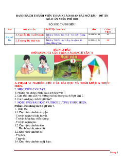 Giáo án ngữ văn lớp 7 cánh diều học kì 1 năm 2022-2023