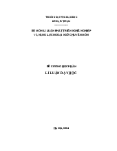 Tài liệu sưu tầm. Đề cương Lý luận dạy học