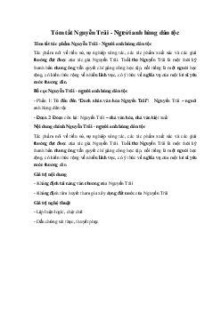 Tóm tắt Nguyễn Trãi - Người anh hùng dân tộc Ngữ Văn 10 Cánh Diều