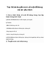 Top 16 bài thuyết minh về một đồ dùng mà em yêu thích | Ngữ văn 8