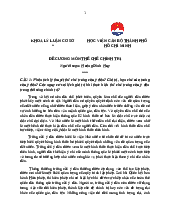 Đề cương môn Thể Chế Chính Trị