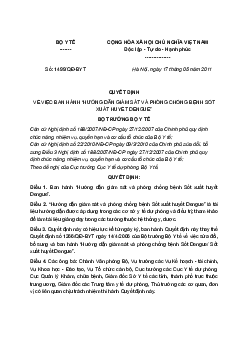 Dự án phòng chống sốt xuất huyết bộ y tế