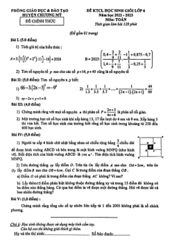 Đề học sinh giỏi Toán 6 năm 2022 – 2023 phòng GD&ĐT Chương Mỹ – Hà Nội