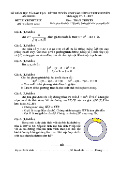Đề thi tuyển sinh lớp 10 THPT chuyên năm học 2017 – 2018 môn Toán sở GD và ĐT An Giang