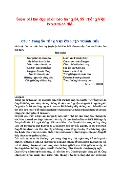 Soạn bài Em đọc sách báo trang 54, 55 | Tiếng Việt lớp 3 Cánh diều