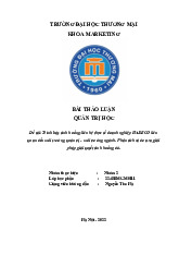 Trình bày tình huống/liên hệ thực tế doanh nghiệp HABECO | Bài Thảo Luận Quản Trị Học