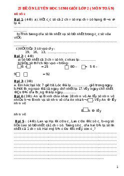 Tuyển tập 25 đề thi học sinh giỏi môn Toán lớp 2