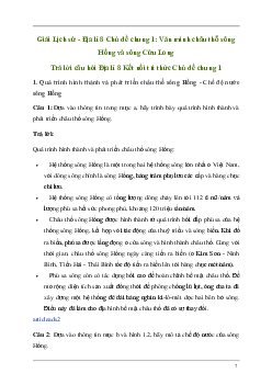 Giải Địa lí 8 Chủ đề chung 1: Văn minh châu thổ sông Hồng và sông Cửu Long | Kết nối tri thức